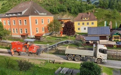 Straßensperre Ortsdurchfahrt Gasen